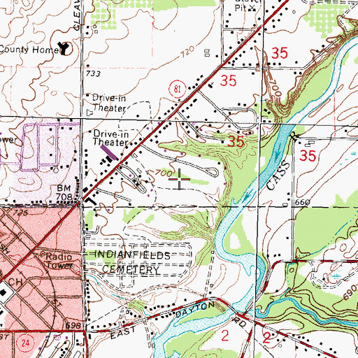 Topographic Map of Caro Golf Club, MI