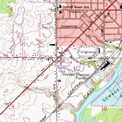 Topographic Map of Caro Mobile Estates, MI