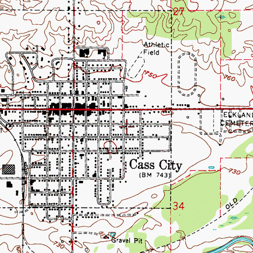 Topographic Map of Calvary Bible Baptist Church, MI