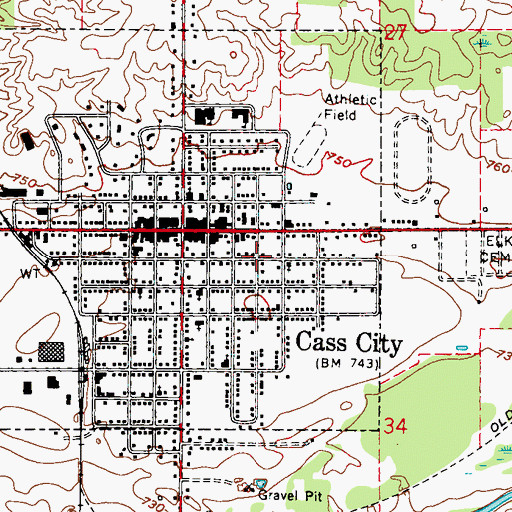 Topographic Map of Rawson Memorial Library, MI
