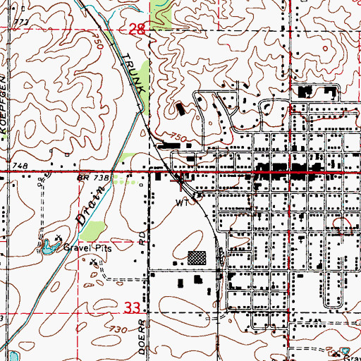 Topographic Map of Cass City Station (historical), MI