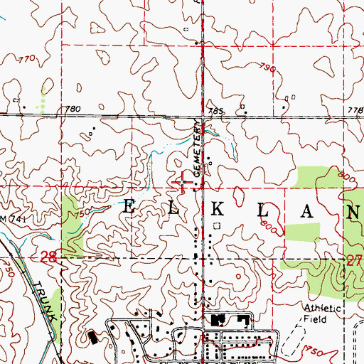Topographic Map of Evangelical Free Church, MI