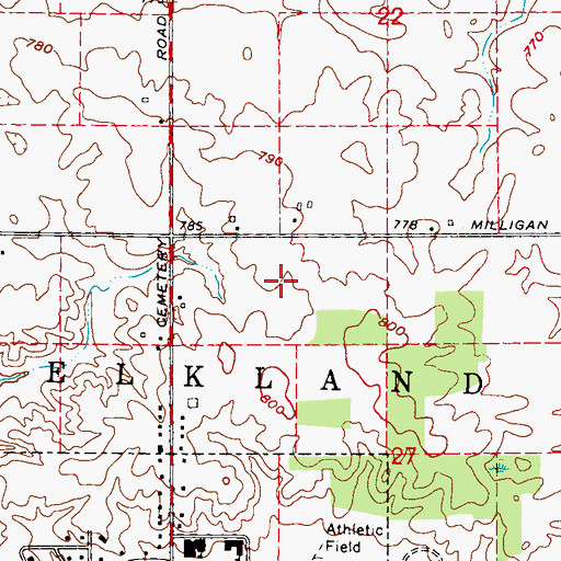 Topographic Map of Rolling Hills Golf Course, MI