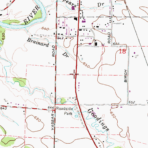 Topographic Map of Chapel Hill Assembly of God Church, MI