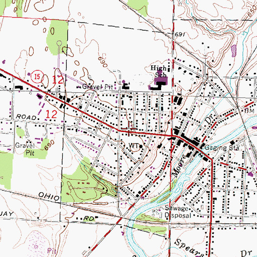 Topographic Map of Vassar City Library, MI