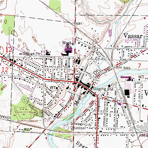 Topographic Map of Nazarene Church, MI