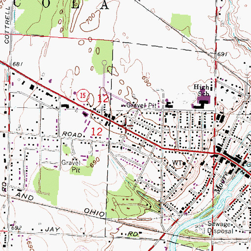 Topographic Map of Saint Luke's Lutheran Church, MI