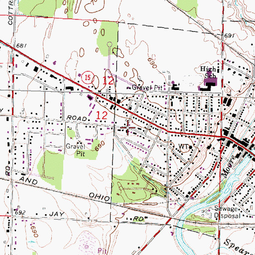 Topographic Map of Grace Lutheran Church, MI
