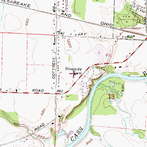 Topographic Map of First Baptist Church, MI