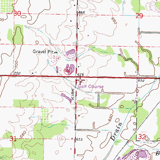 Topographic Map of Vassar Golf and Country Club, MI