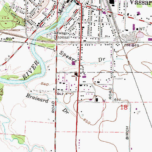 Topographic Map of Partridge's RV and Mobile Home Park, MI