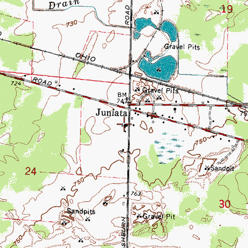 Topographic Map of Juniata Christian School, MI