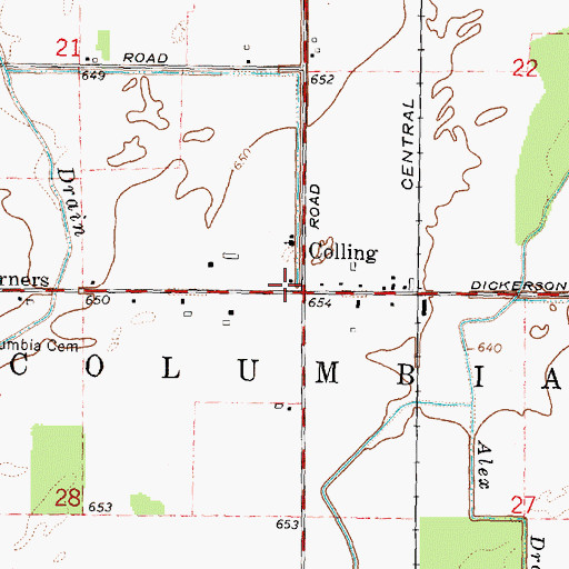 Topographic Map of Colling Station, MI