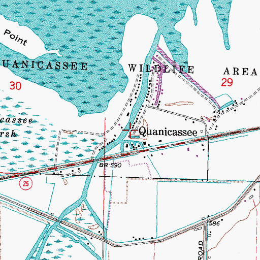 Topographic Map of Quanicassee City Post Office (historical), MI