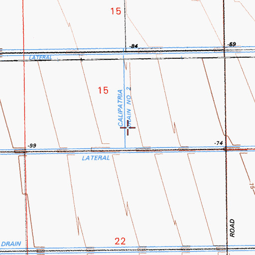 Topographic Map of Calipatria Drain Number Two, CA