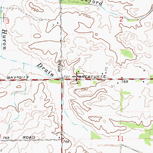 Topographic Map of Elkland Post Office (historical), MI