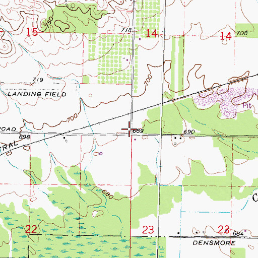 Topographic Map of Crossman Post Office (historical), MI
