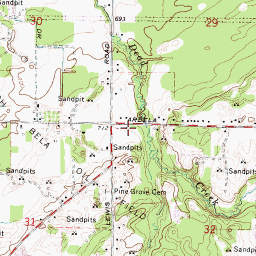 Topographic Map of Arbela Post Office (historical), MI