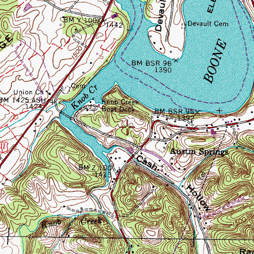 Topographic Map of S And D Mobile Home Park, TN