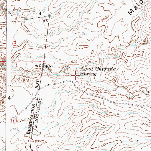 Topographic Map of Agua Chiquita Spring, AZ