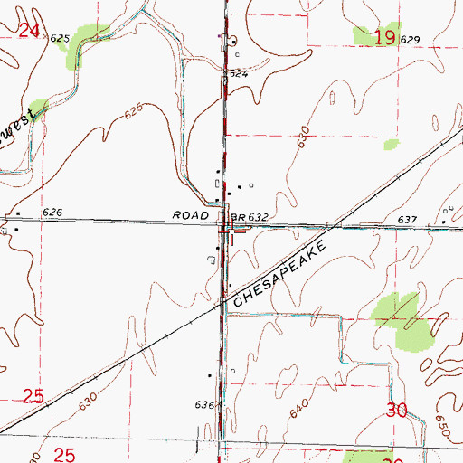 Topographic Map of Kinter Post Office (historical), MI