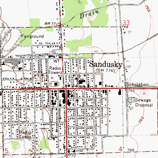 Topographic Map of Saint Joseph Catholic Church, MI
