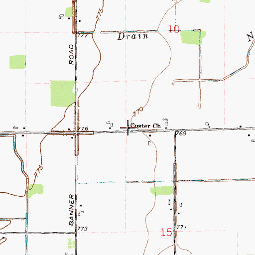 Topographic Map of Emmanuel Baptist Church, MI