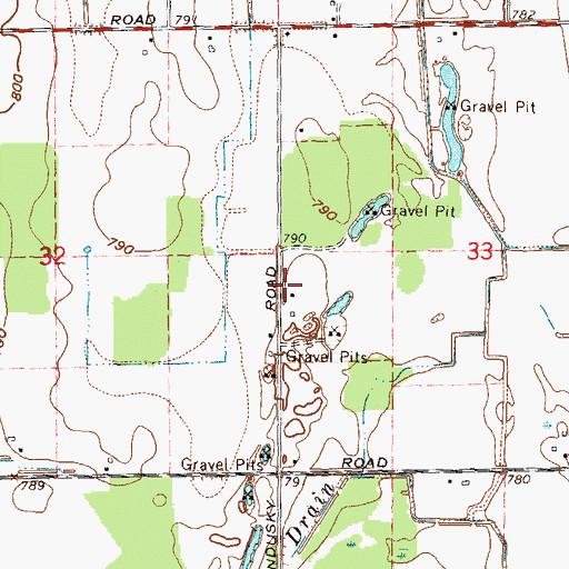 Topographic Map of Sandusky Jehovah's Witnesses, MI