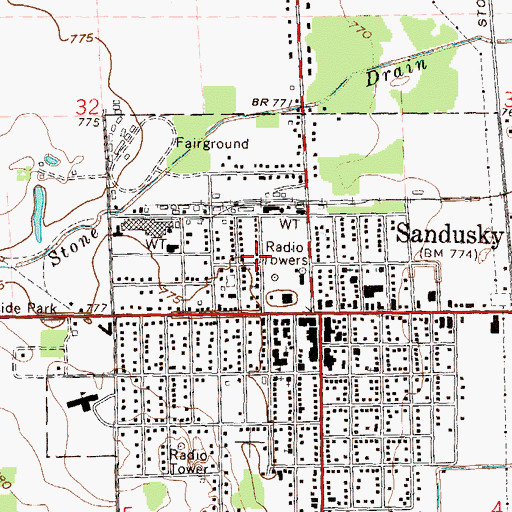 Topographic Map of Sanilac Family Medicine Clinic, MI