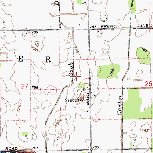 Topographic Map of EMS Links Golf Course, MI