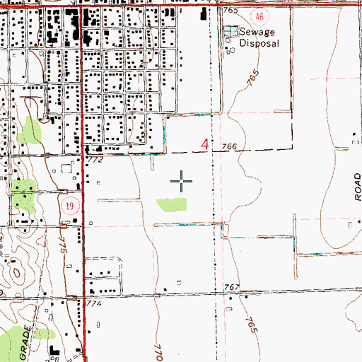 Topographic Map of Sandusky High School, MI