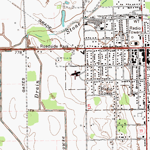Topographic Map of Maple Valley Elementary School, MI