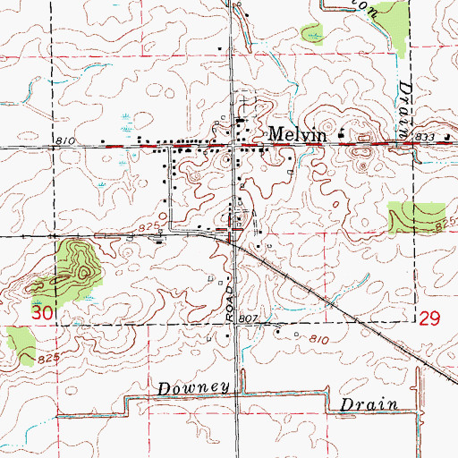 Topographic Map of Melvin Station (historical), MI