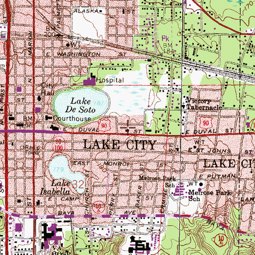Topographic Map of Living Word Church of Faith, FL