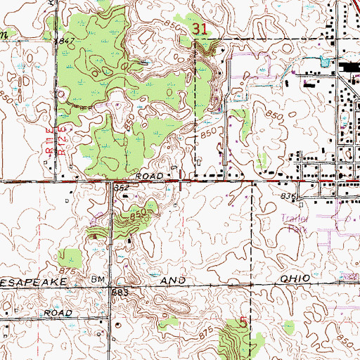 Topographic Map of Saint Elizabeth Catholic Church, MI