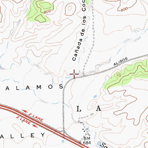 Topographic Map of Caada de los Alisos, CA