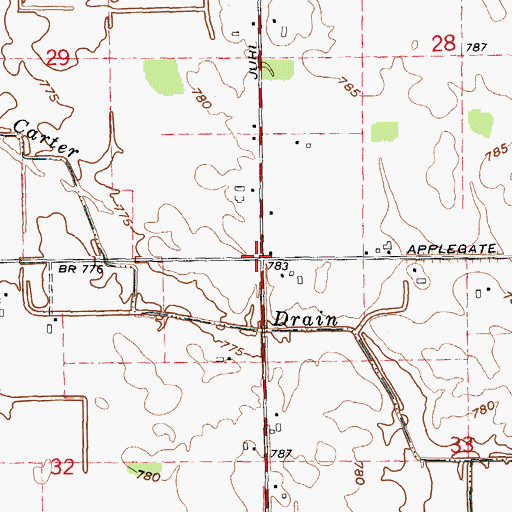 Topographic Map of Hope Lutheran Church, MI