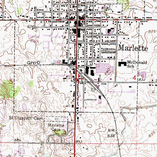 Topographic Map of Reorganized Church of Jesus Christ of Latter Day Saints, MI