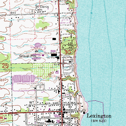 Topographic Map of Lexington Post Office, MI