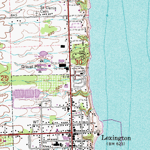 Topographic Map of Lexington Mobile Home Park, MI