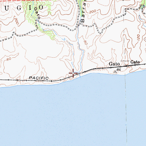 Topographic Map of Caada del Gato, CA