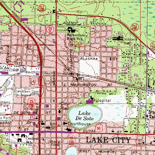 Topographic Map of Lake City Water Tower, FL