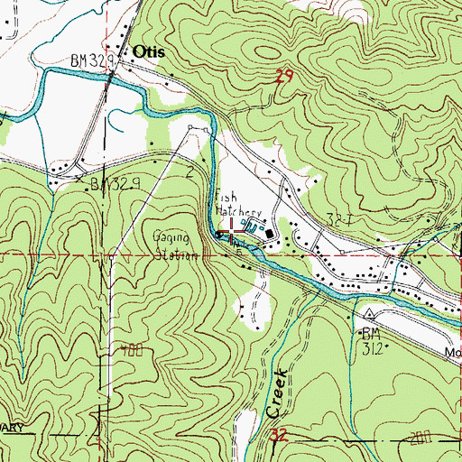 Topographic Map of Salmon River Hatchery, OR
