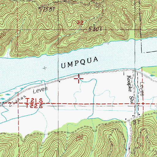 Topographic Map of Dean Creek Elk Viewing Area, OR