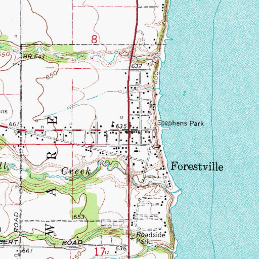 Topographic Map of Forestville Post Office, MI