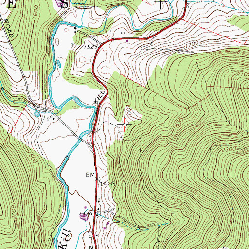 Topographic Map of Hemlock Springs Farm, NY