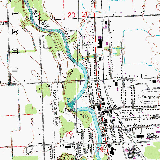 Topographic Map of Harrington Bridge, MI