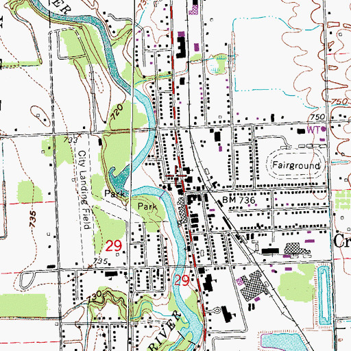 Topographic Map of William Aitkin Memorial Library, MI