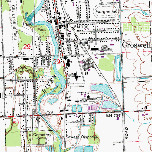Topographic Map of Frostick Elementary School, MI
