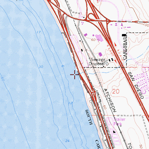 Topographic Map of Canyon de las Encinas, CA